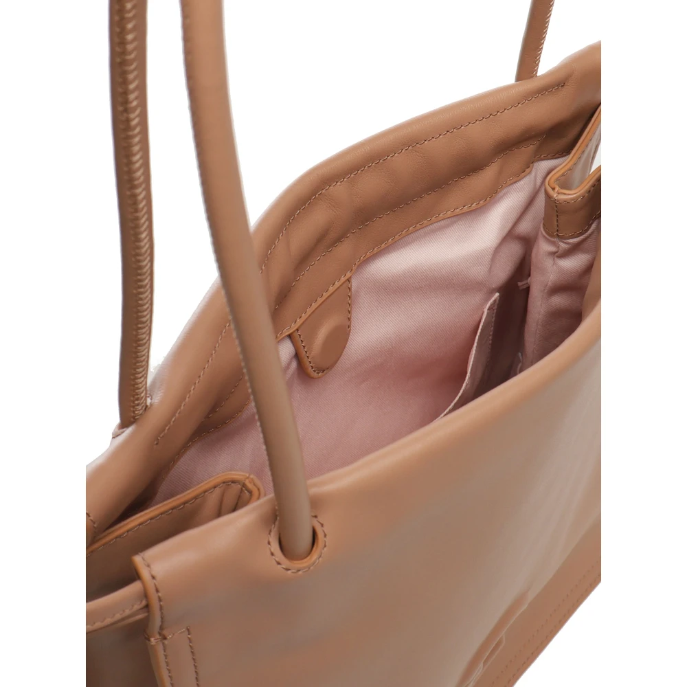 Coccinelle Nude Schoudertas met Trekkoordsluiting Beige Dames
