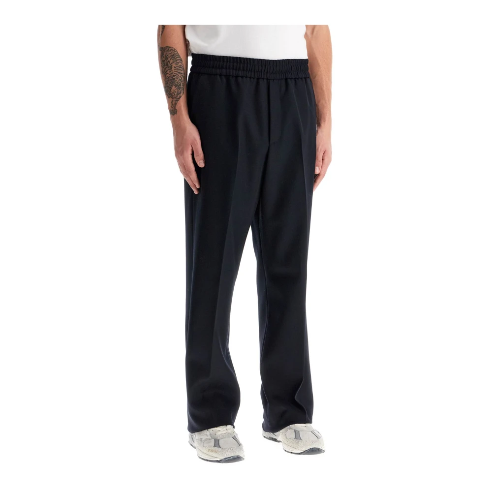 Golden Goose Relaxed Fit Wool Blend Joggers Blue Heren