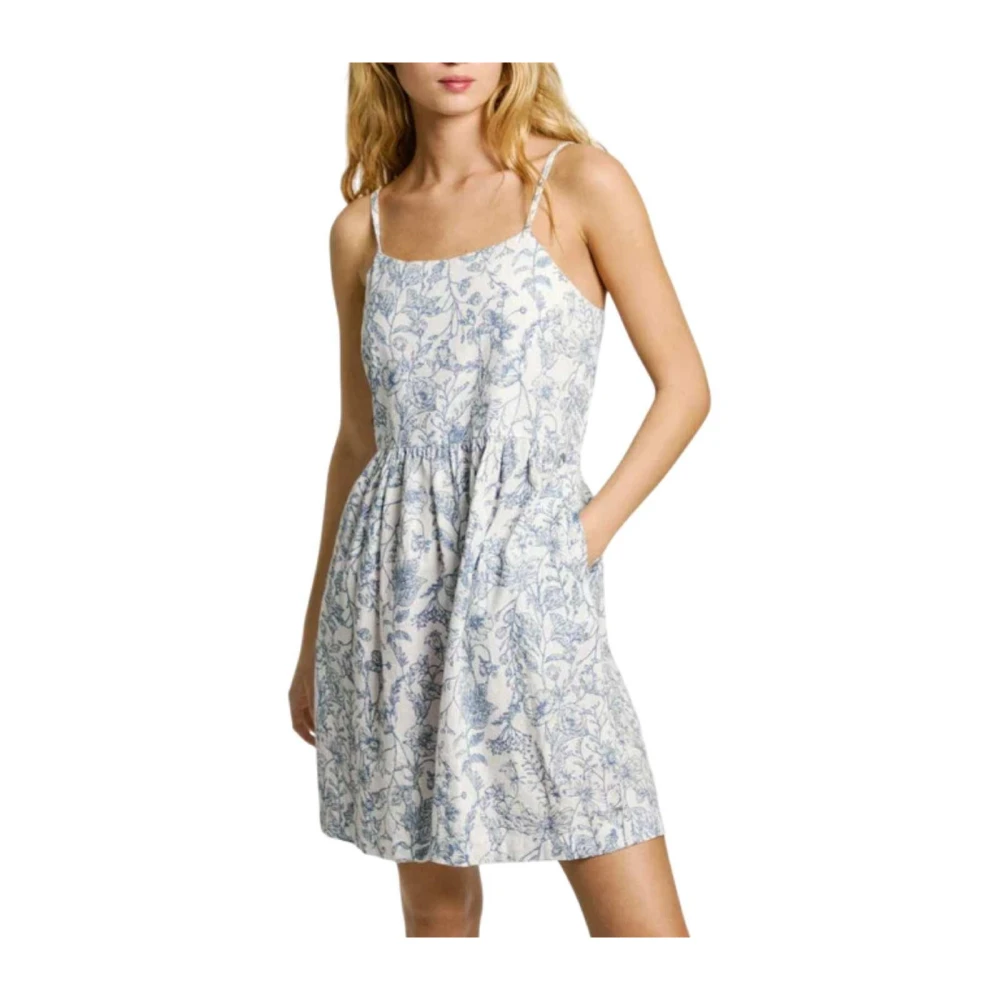 Pepe Jeans Women's White Elegant Short Dress With Modern Details