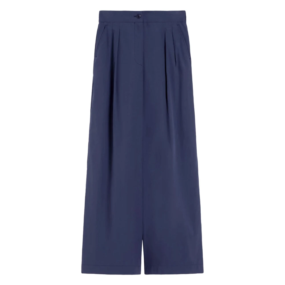 Max Mara Women's Blue Weekend Trousers - Wide Trousers - Xs - Trousers