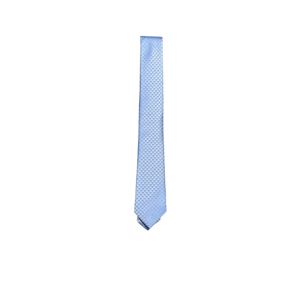 Emporio Armani Zijden blauwe stropdas met adelaarslogo Blue Heren