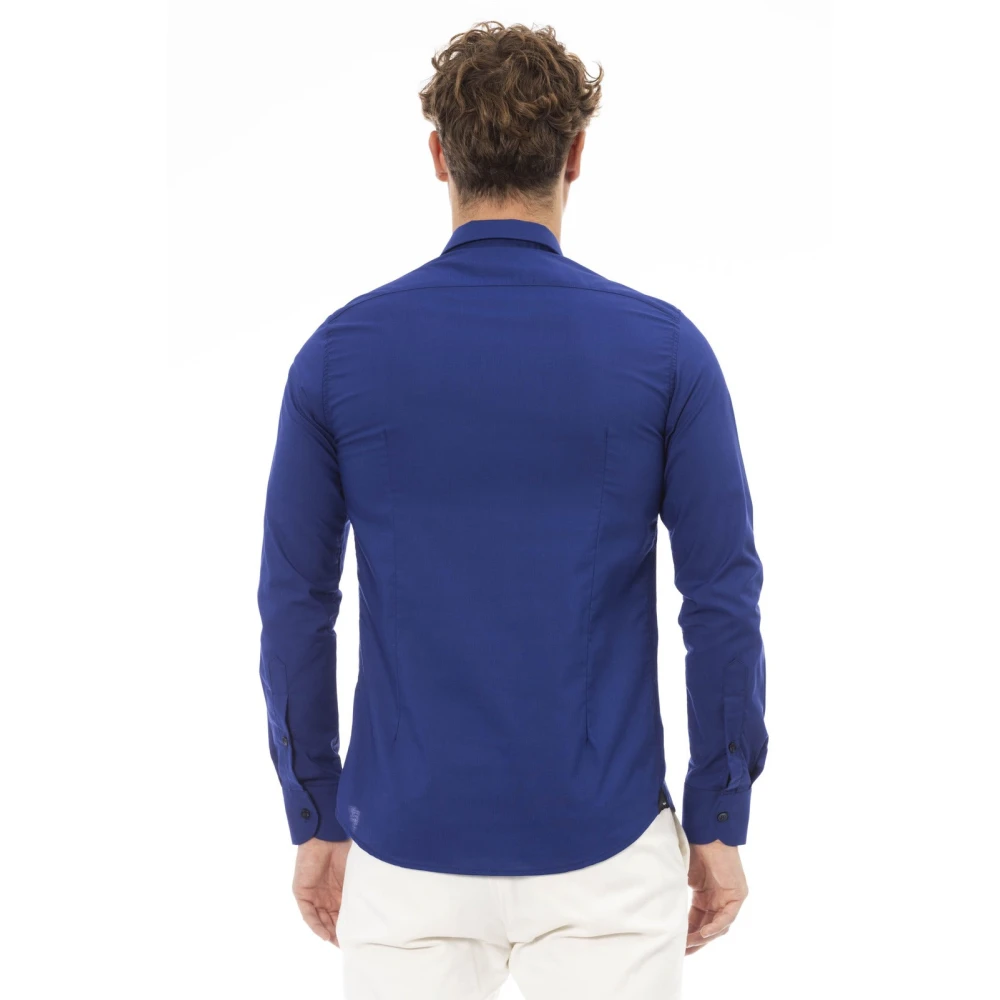 Baldinini Italiaans Boord Regular Fit Overhemd Blue Heren