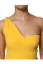 robe-jaune-a-une-epaule-avec-fente-laterale
