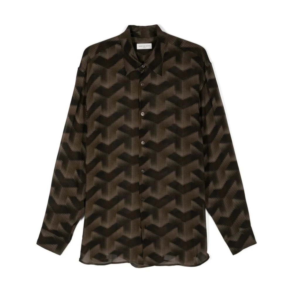 Dries Van Noten Antraciet Shirt 01190-Croom 9130 Brown Heren