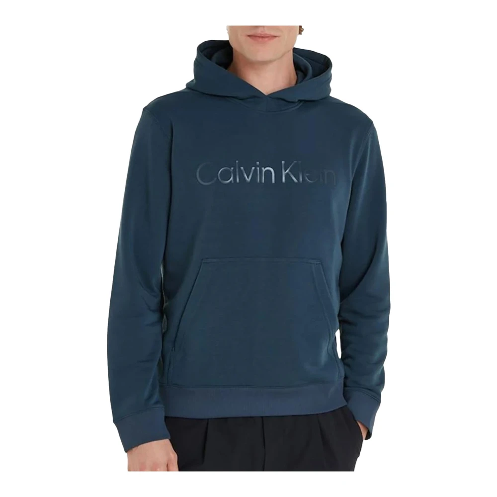 Calvin Klein Blauwe Hoodie Herfst Winter Stijl Blue Heren