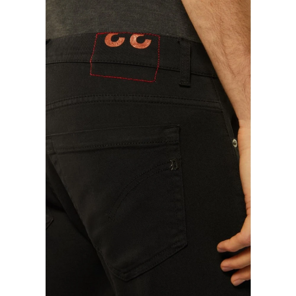 Dondup Zwarte Skinny Fit Jeans met 4 Knopen Black Heren