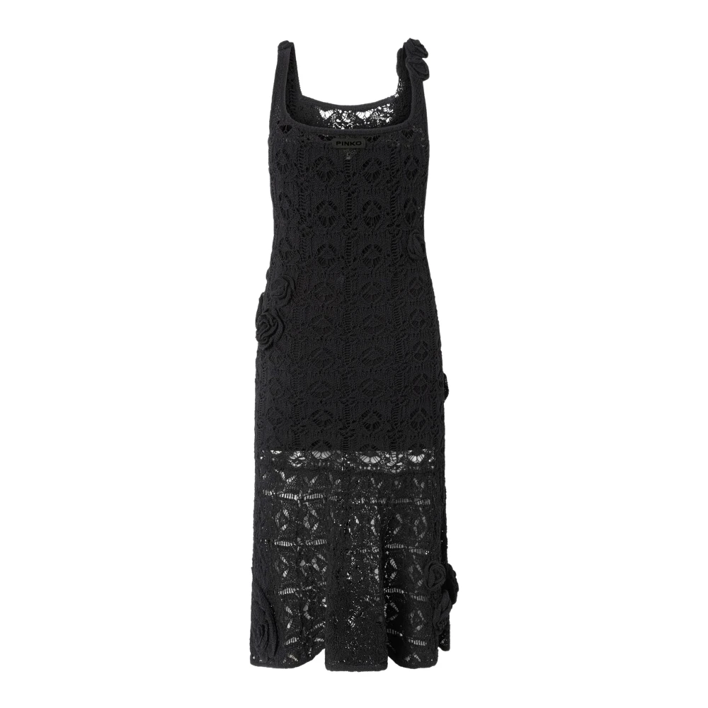 Pinko , Knitted Dresses, Female, Black, S, Juncus Dress