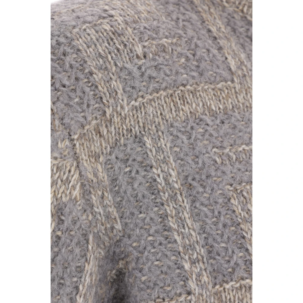 Fendi Grijze Alpaca Sweater met FF Motief Gray Heren