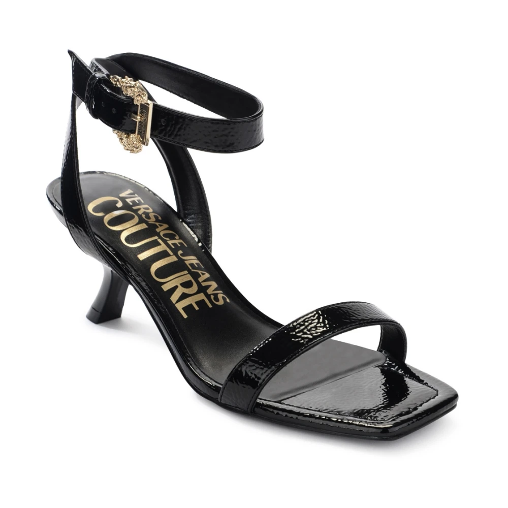 Versace Jeans Couture Zwarte Naplack Sandaal Fiona Model Black Dames