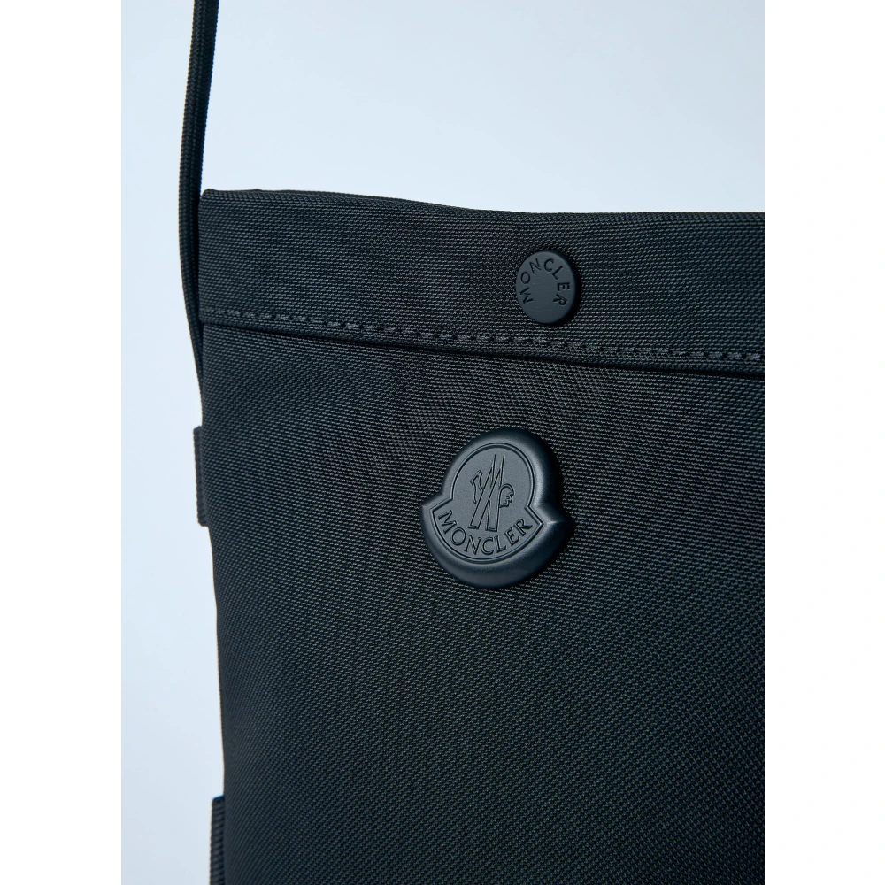 Moncler Logo Patch Crossbody Telefoon Pouch Black Heren