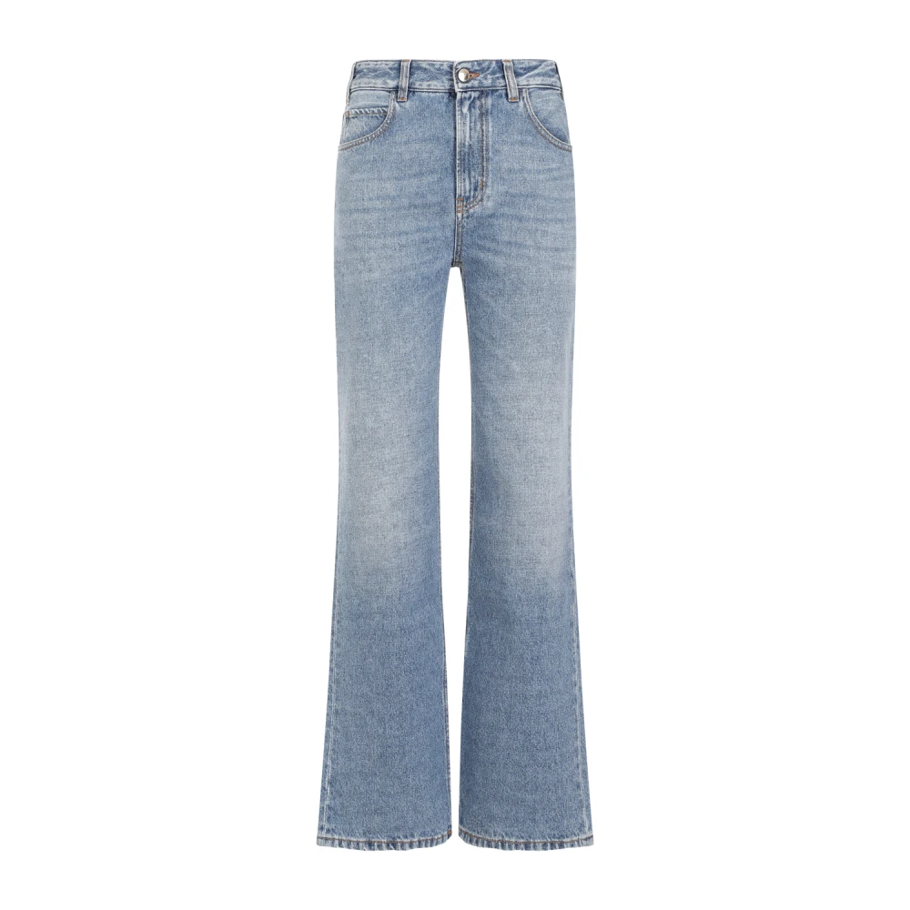 Blå Distressed Bomull Jeans