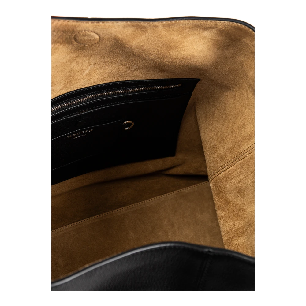 alexander mcqueen Tas T-Bar Sling Black Dames
