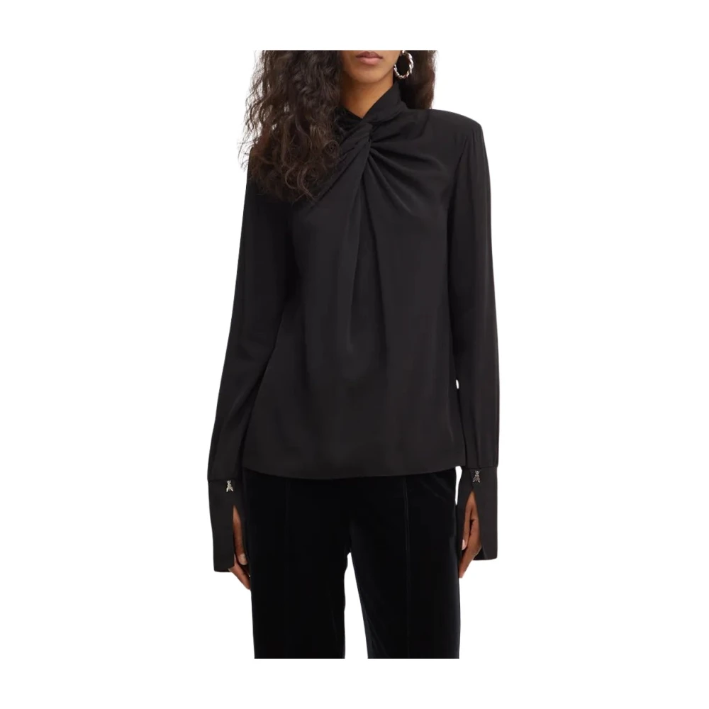 PATRIZIA PEPE Essentiële Knoopshirt Black Dames