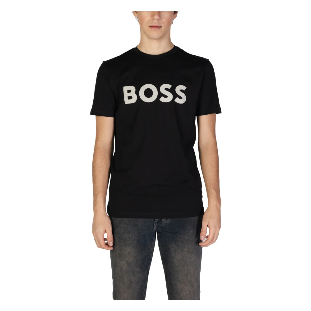 Hugo Boss Herfst Winter Katoen Heren T-Shirt Collectie Black Heren