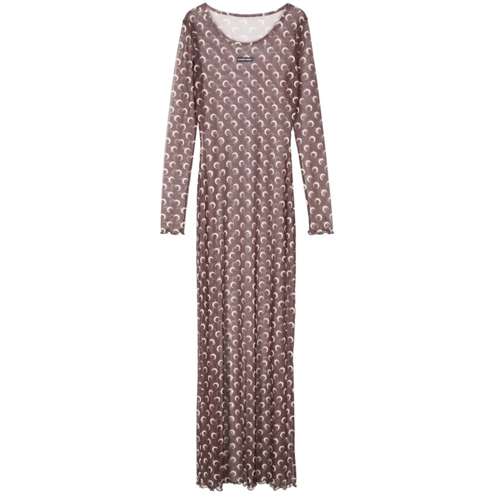 Marine Serre Bruine Jurk voor Vrouwen Aw24 Brown Dames