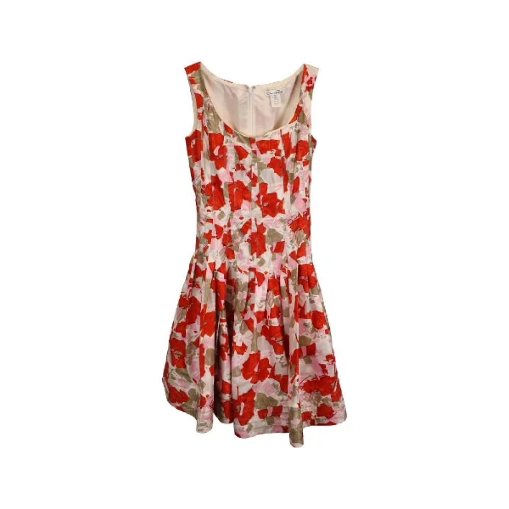 Oscar De La Renta Pre-owned Cotton dresses Red Dames