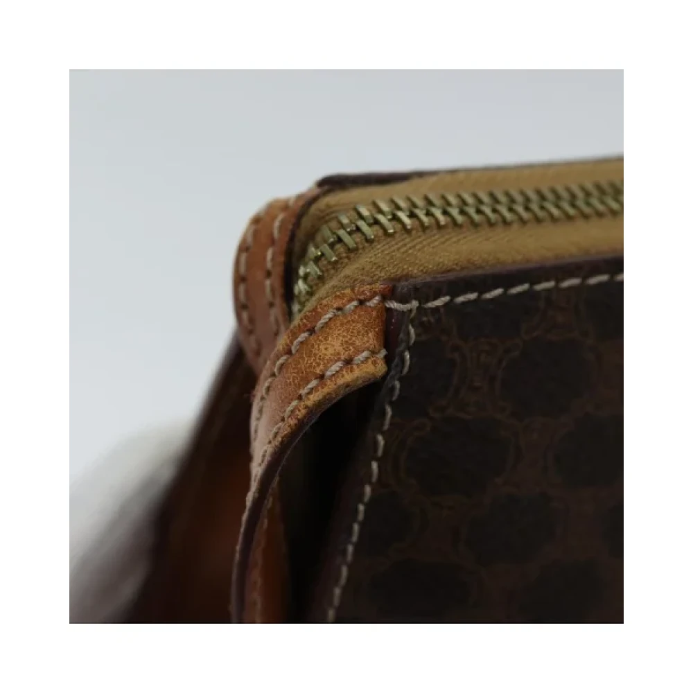 Celine Vintage Pre-owned Fabric handbags Brown Dames