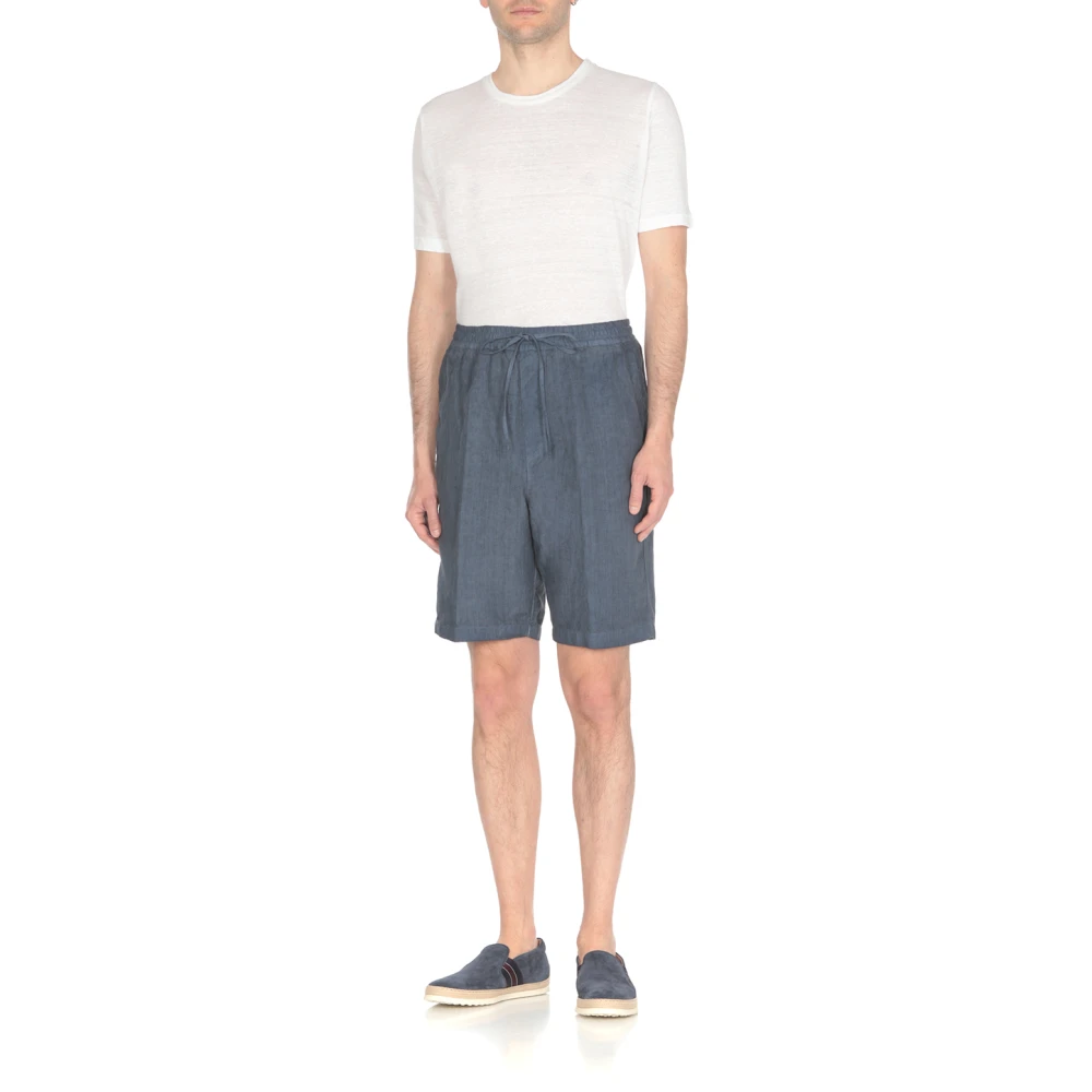 120% lino Casual Shorts Blue Heren