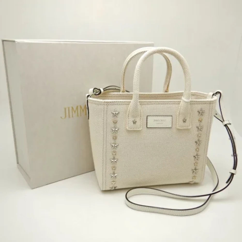 Jimmy Choo Pre-owned Fabric handbags Beige Dames