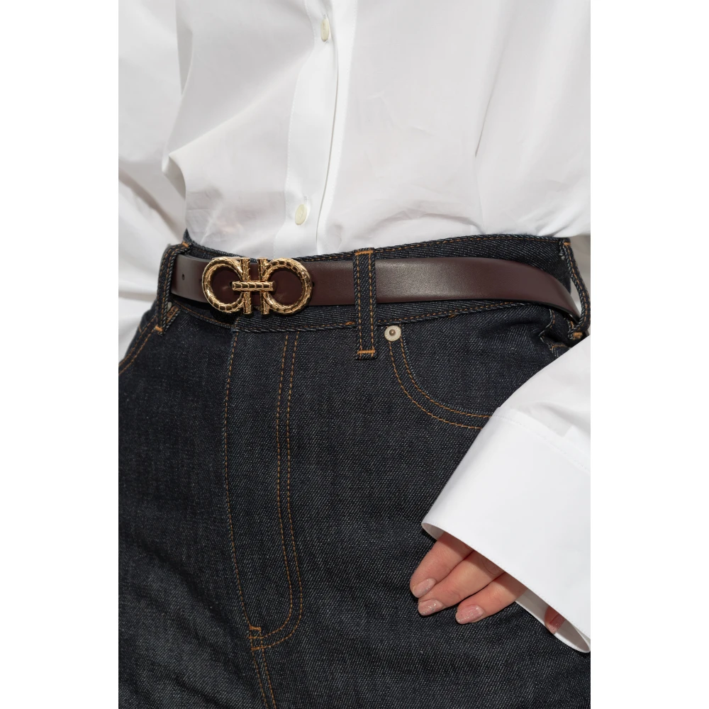 Salvatore Ferragamo Omkeerbare riem Brown Dames