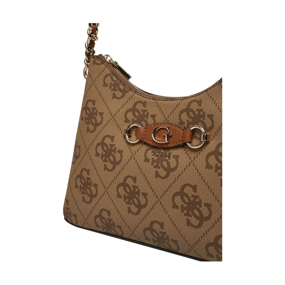 Guess Witte Schoudertas met Gouden Details Beige Dames