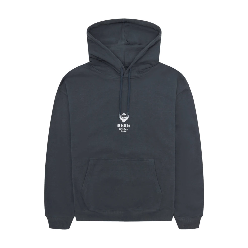 Woodbird Globe Hoodie Blue Heren