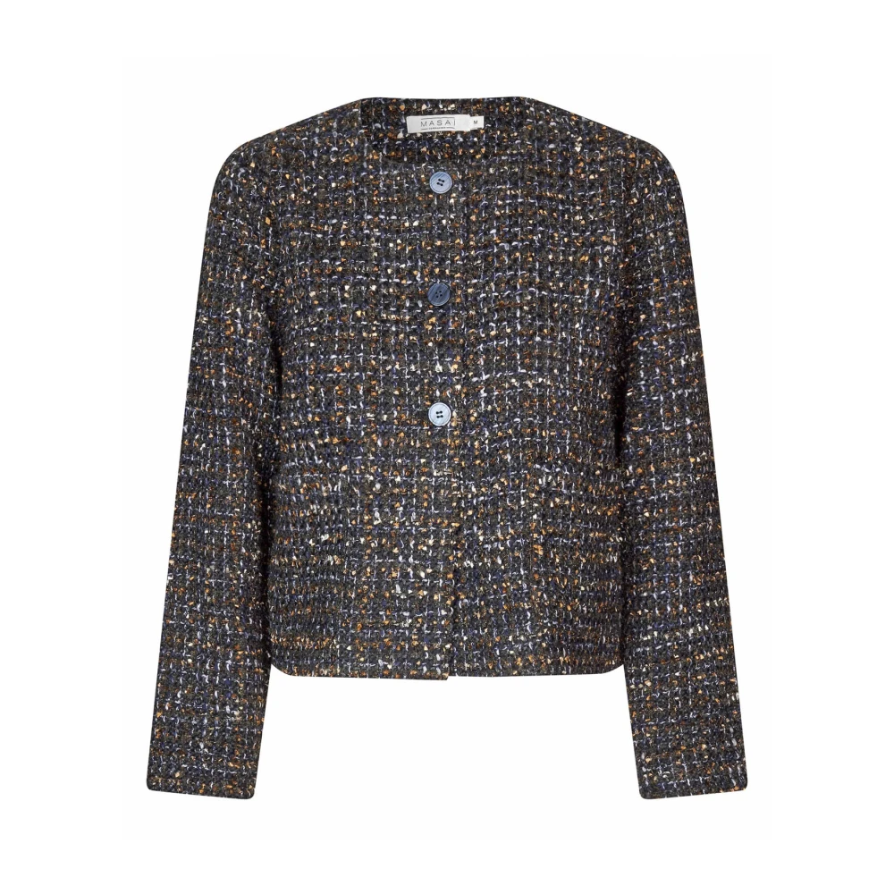 Masai Zwarte Geknipte Jas Majohala Stijl Black Dames