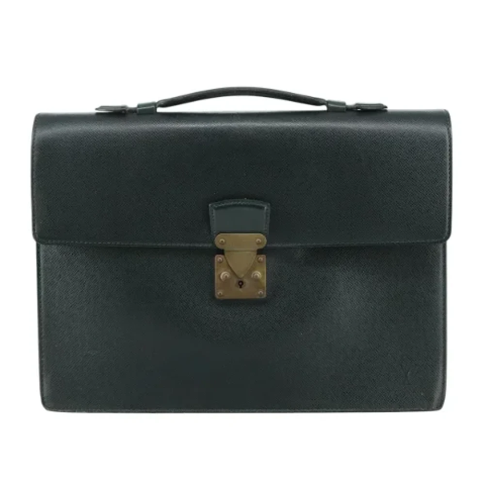 Louis Vuitton Vintage Pre-owned Leather briefcases Green Dames