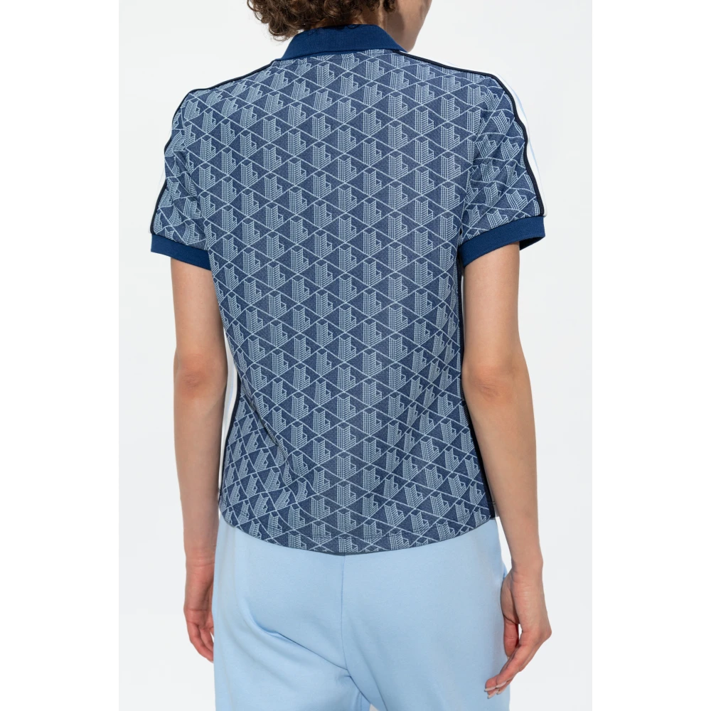 Lacoste Polo met monogram Blue Dames