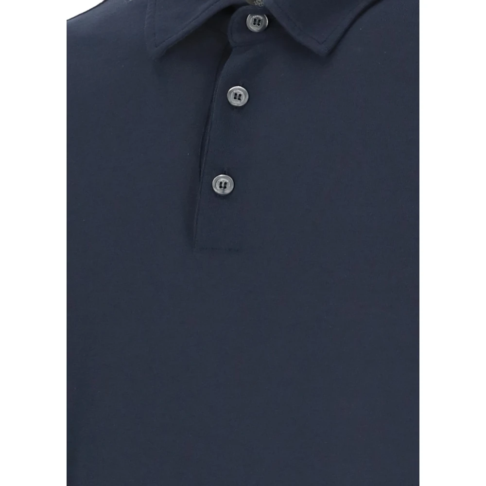 Zanone Blauw Katoenen Poloshirt met Kraag Blue Heren