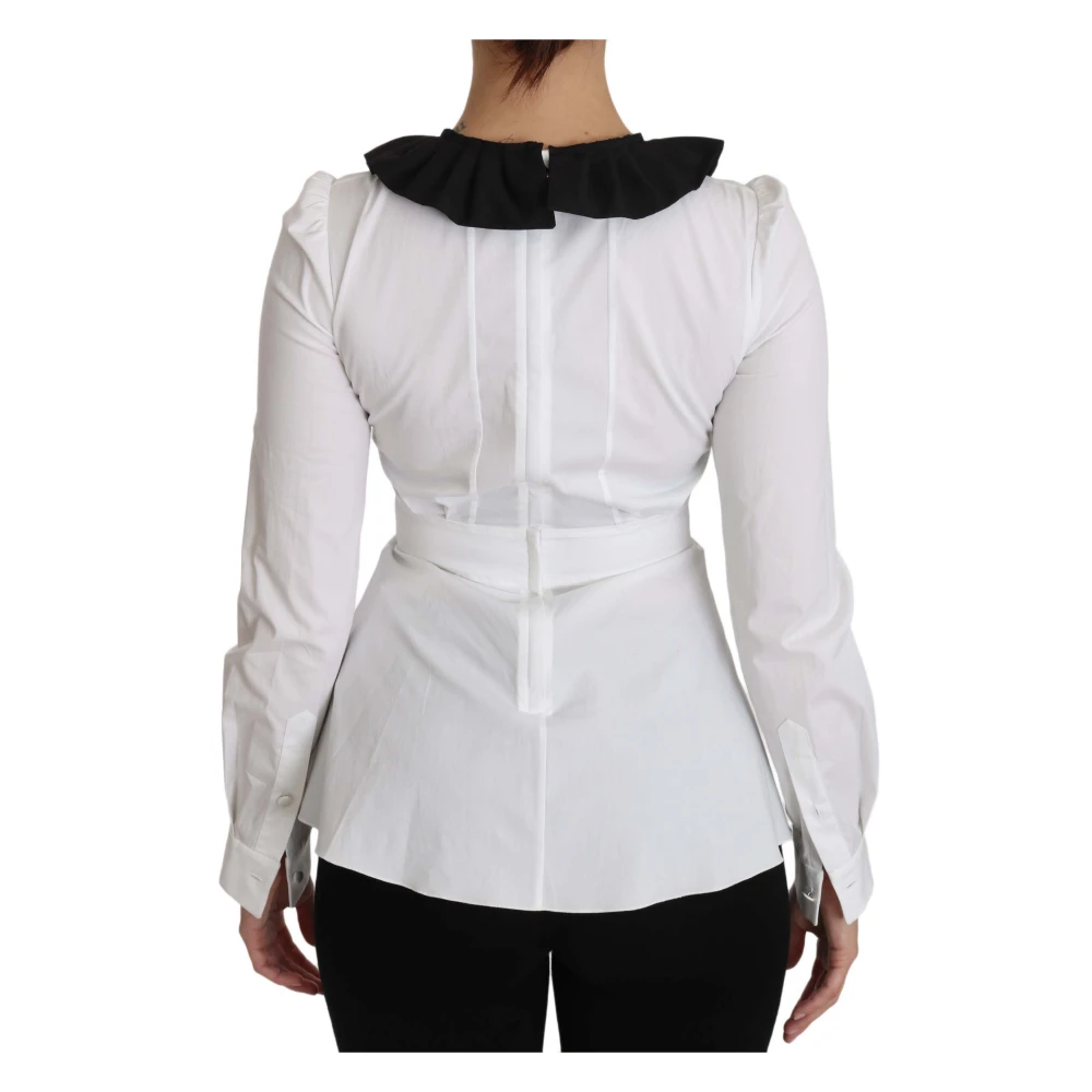 Dolce & Gabbana Witte Kraag Lange Mouw Blouse Top White Dames
