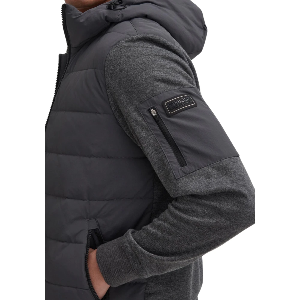 Barbour Gewatteerde Hoodie Stanley Houtskool Black Heren