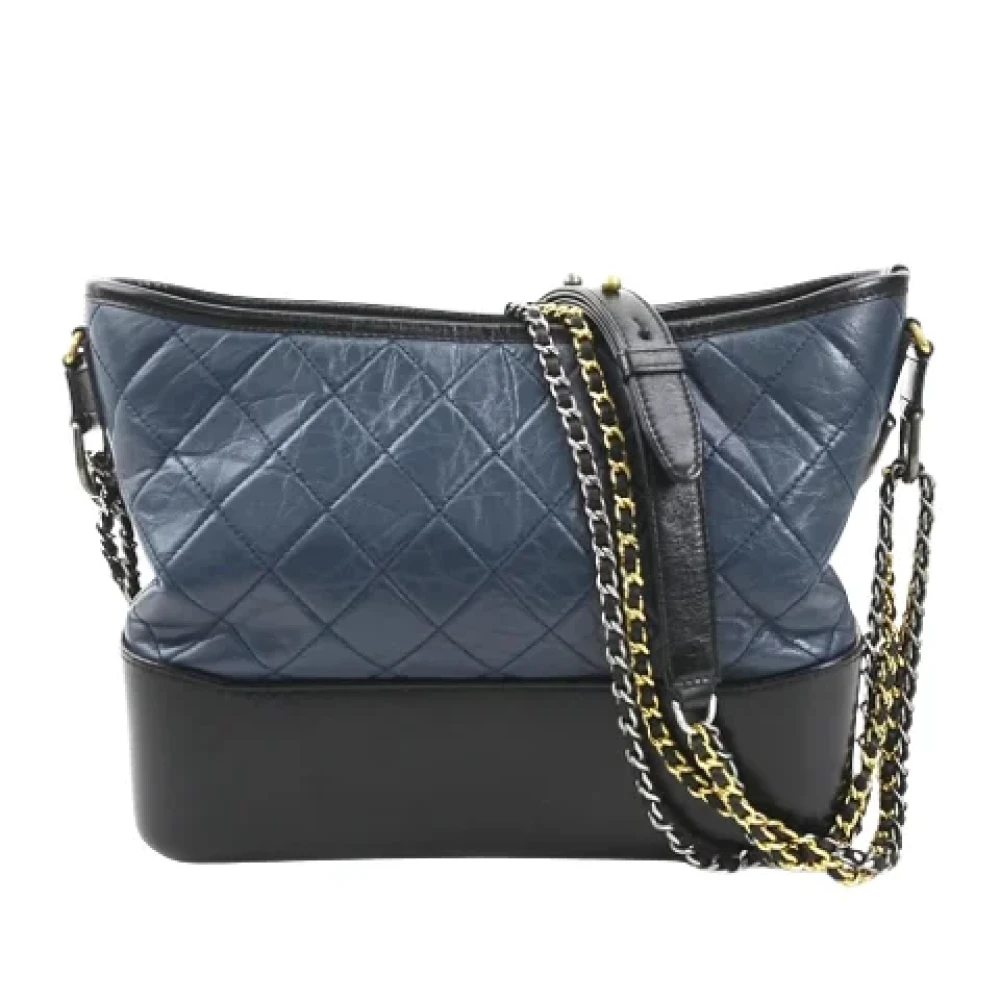 Chanel Vintage Pre-owned Leather chanel-bags Blue Dames