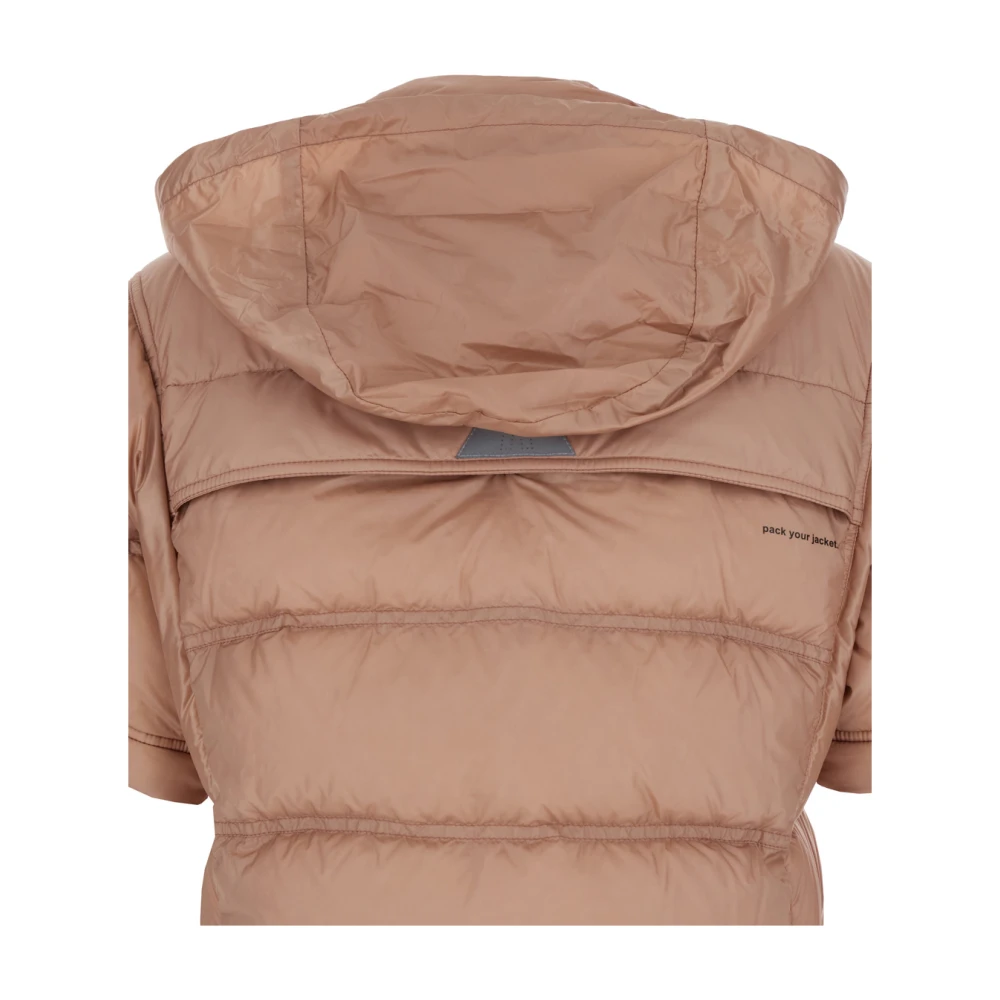Moncler Roze donsjack met logopatch Pink Dames