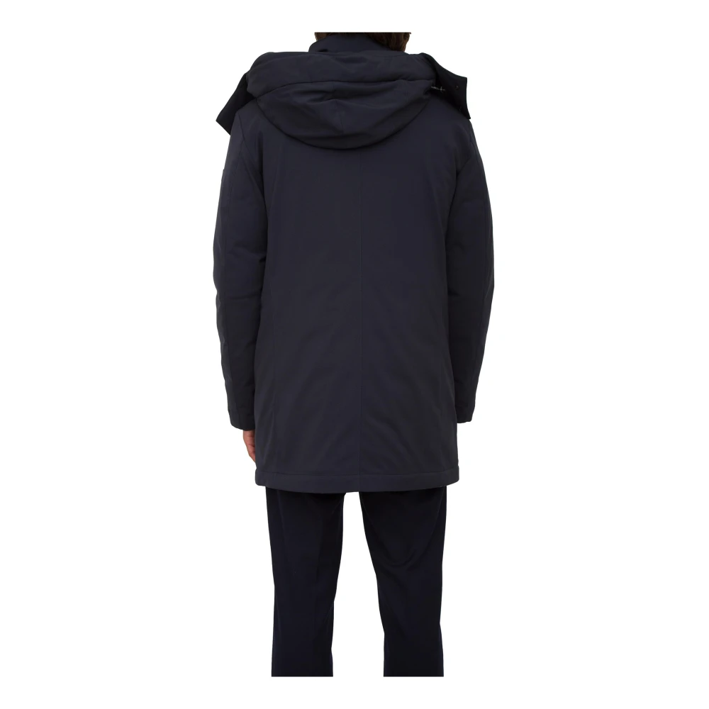 Peuterey Blauwe Parka Trench Jas Blue Heren