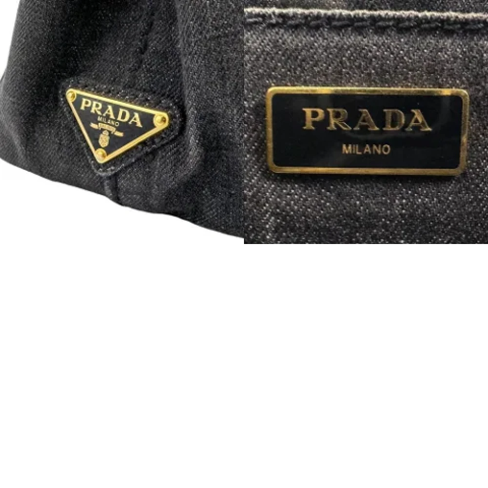 Prada Vintage Pre-owned Canvas prada-bags Gray Dames