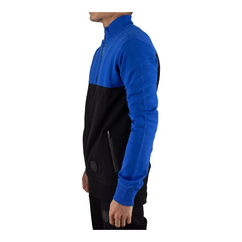 Cerruti 1881 Blauwe Zip Sweater Argeles Blue Heren