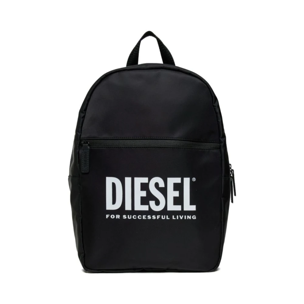 Diesel Unisex Kids Black Wisdel Logo-Print Backpack - School Bags - One Size - Kids