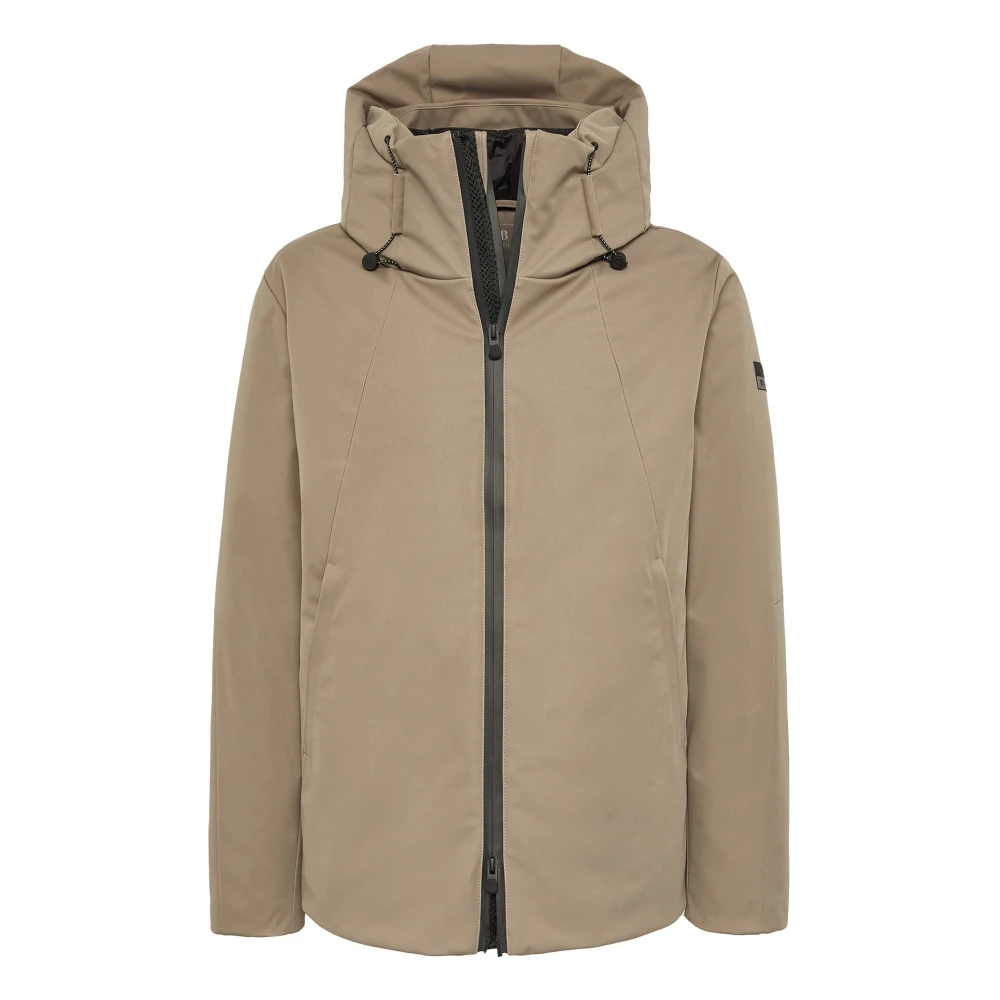 Boggi Milano Gewatteerde Block Jacket van Technische Stof Beige Heren