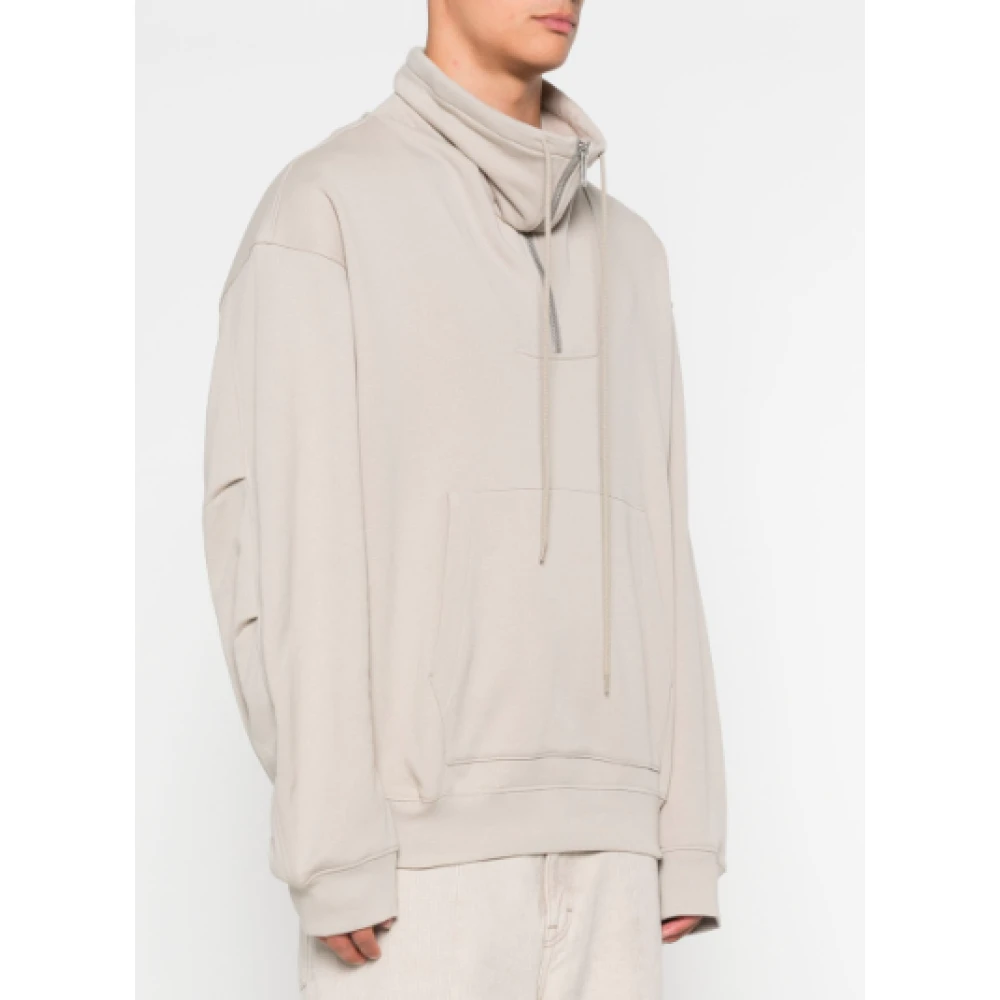 Helmut Lang Steen Funnel Hals Sweater Beige Heren