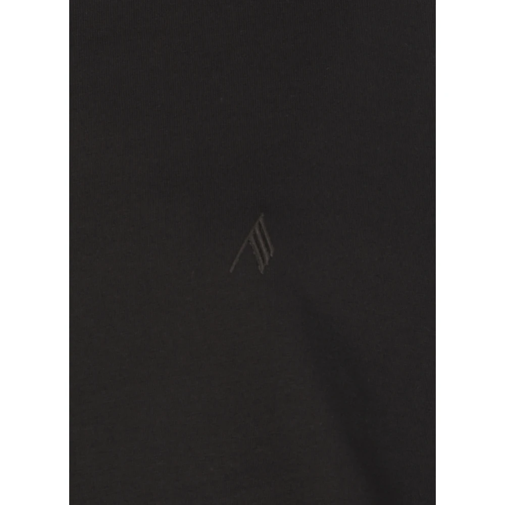 The Attico Zwarte Katoenen T-shirt met Geborduurd Logo Black Dames