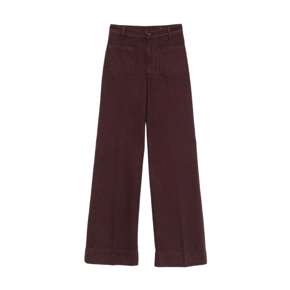 Victoria Beckham Women's Brown Wide Jeans, W27, Jeans