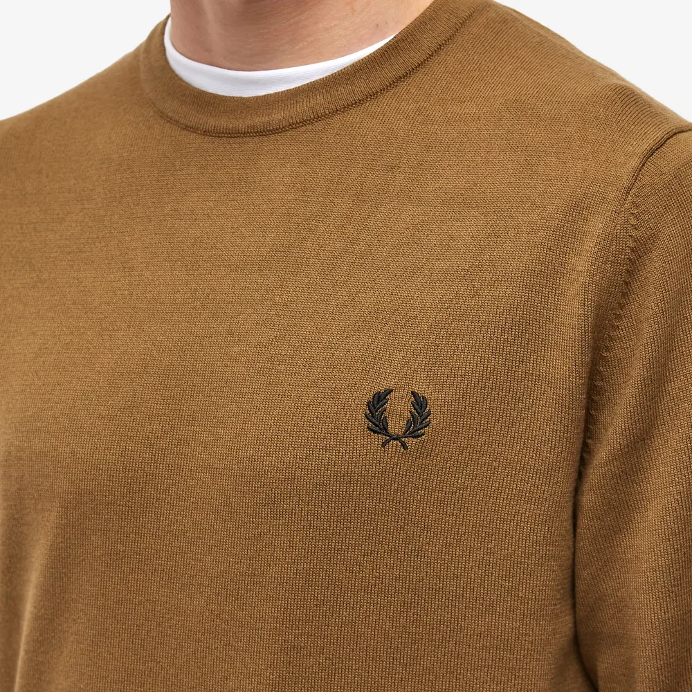 Fred Perry Klassieke Crew Neck Jumper Brown Heren
