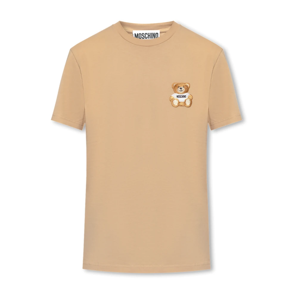 Moschino T-shirt med logotyp Beige, Herr