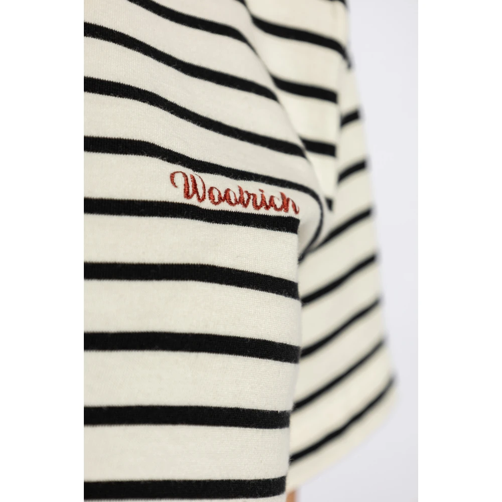Woolrich T-shirt met streep patroon White Dames