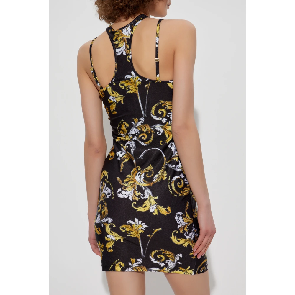 Versace Jeans Couture Jurk met Barocco-print Black Dames