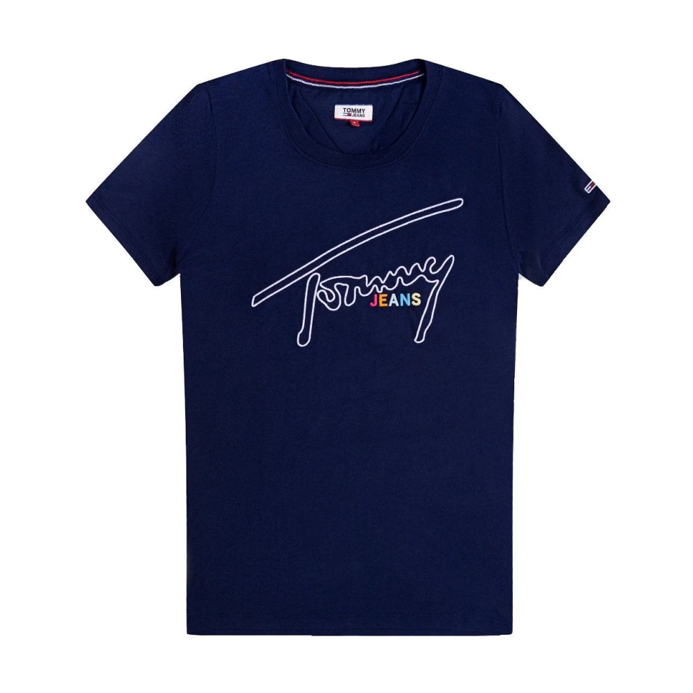 Tommy Hilfiger Women's Blue Round Neck T-Shirt - T-Shirts - Xs - Tops