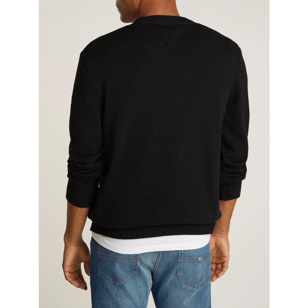 Tommy Jeans Zwarte Trui Regular Badge Black Heren