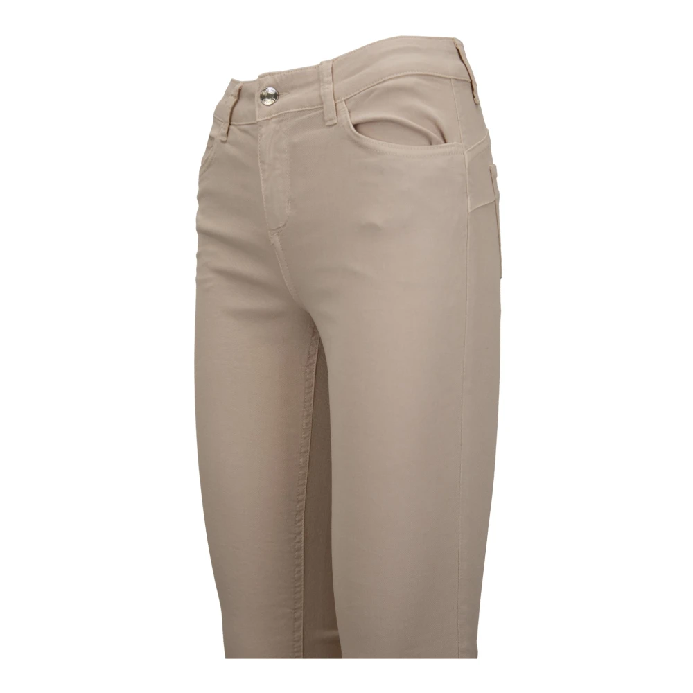 Liu Jo Dames Jeans met Rits en Knoop Beige Dames