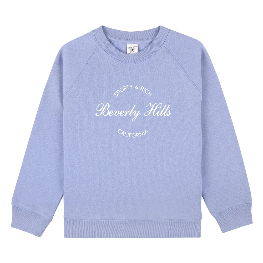 Sporty & Rich Unisex Kids Blue Kids Sweatshirts, 4 Y, Beverly Script Crewneck